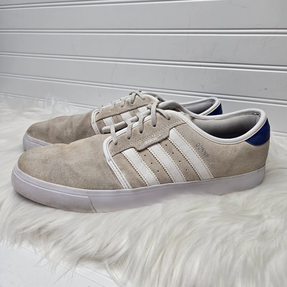 Adidas SEELEY White Cream Royal Skateboarding Men's Shoes Size 12 C76062 - Picture 1 of 9
